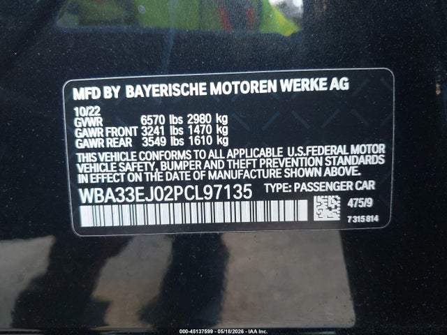 Продажа на аукционе авто 2023 Bmw 760 I Xdrive, vin: WBA33EJ02PCL97135, номер лота: 45137599