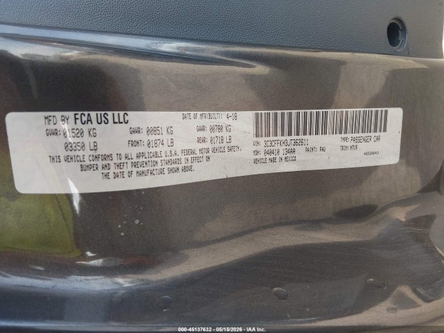 Продаж на аукціоні авто 2018 Fiat 500 Pop, vin: 3C3CFFKH3JT362611, номер лоту: 45137632