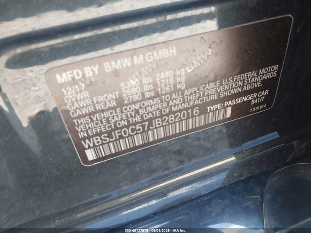 Продажа на аукционе авто 2018 Bmw M5, vin: WBSJF0C57JB282016, номер лота: 45137679