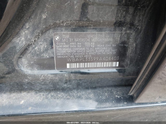 Продажа на аукционе авто 2009 Bmw 335i Xdrive, vin: WBAPL33599A404403, номер лота: 45137691