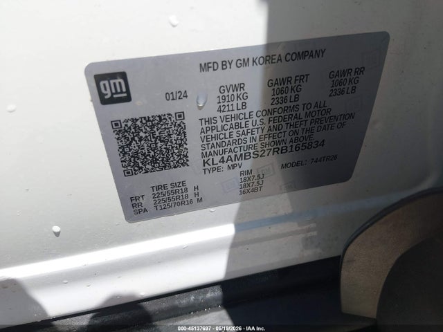 45137697 :رقم المزاد ، KL4AMBS27RB165834 vin ، 2024 Buick Encore Gx Preferred Fwd مزاد بيع