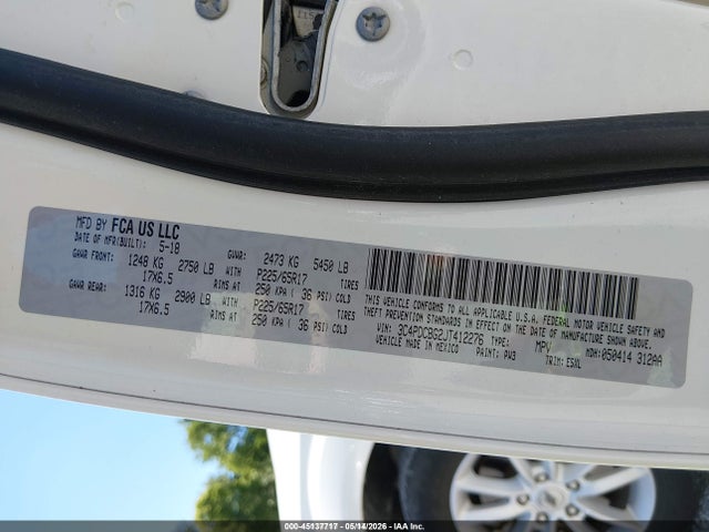 45137717 :رقم المزاد ، 3C4PDCBG2JT412276 vin ، 2018 Dodge Journey Sxt مزاد بيع