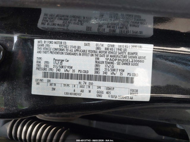 1FADP3N20EL230660 Ford Focus Titanium