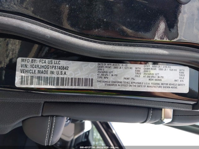 1C4RJHDG1P8740842 Jeep Grand Cherokee Overland 4x4