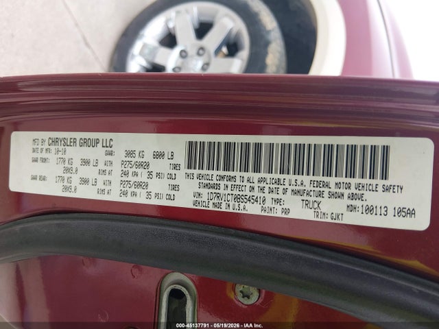 Продаж на аукціоні авто 2011 Ram Ram 1500 Laramie, vin: 1D7RV1CT0BS545410, номер лоту: 45137791