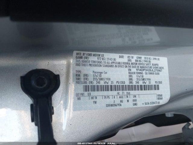 Ford FOCUS SEL 2018 1FADP3H29JL270967 Image 9