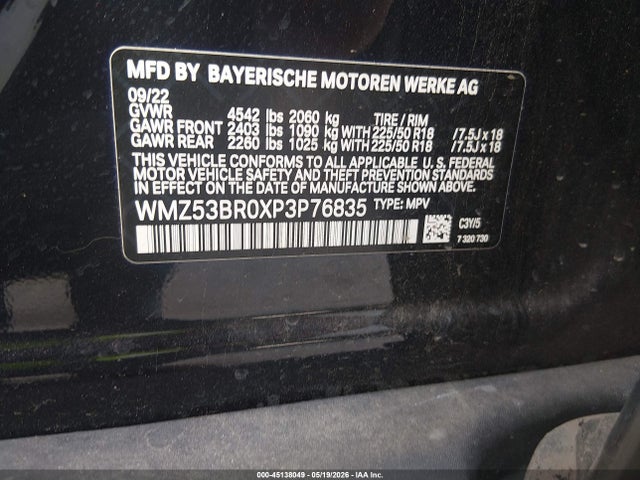 Aukcja sprzedaży 2023 Mini Countryman Cooper S, vin: WMZ53BR0XP3P76835, numer aukcji: 45138049
