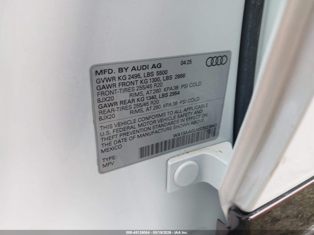 WA13AAGU6S2023843 Audi All-new Q5 Prestige Tfsi Quattro S Tronic