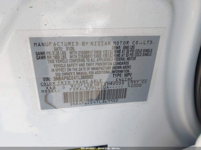 Nissan KICKS SV 2026 3N8AP6CE4TL369952 Image 9