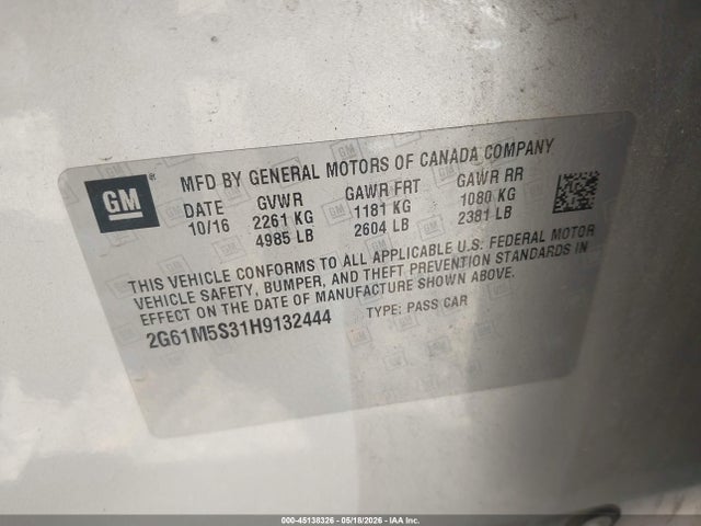 Aukcja sprzedaży 2017 Cadillac Xts Luxury, vin: 2G61M5S31H9132444, numer aukcji: 45138326