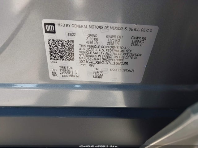 Продажа на аукционе авто 2023 Gmc Terrain Awd Denali, vin: 3GKALXEG1PL168189, номер лота: 45138350