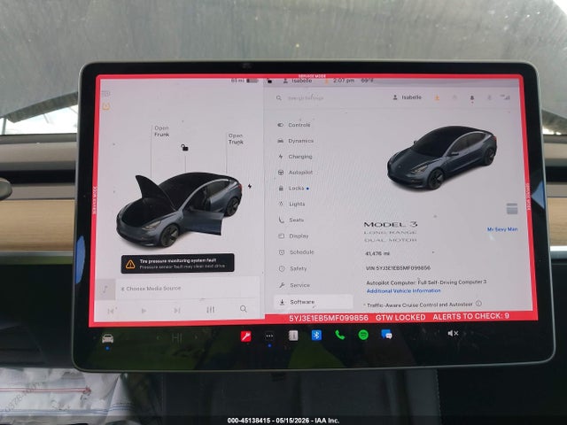 Продажа на аукционе авто 2021 Tesla Model 3 Long Range Dual Motor All-wheel Drive, vin: 5YJ3E1EB5MF099856, номер лота: 45138415