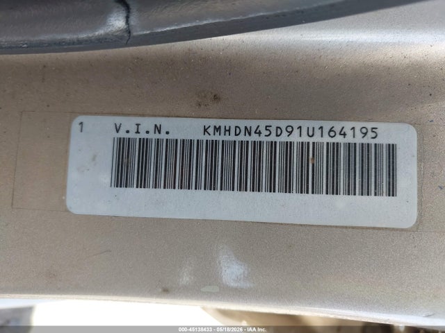 Aukcja sprzedaży 2001 Hyundai Elantra Gls, vin: KMHDN45D91U164195, numer aukcji: 45138433