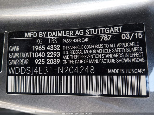 Mercedes-Benz CLA 250 2015 WDDSJ4EB1FN204248 Image 9
