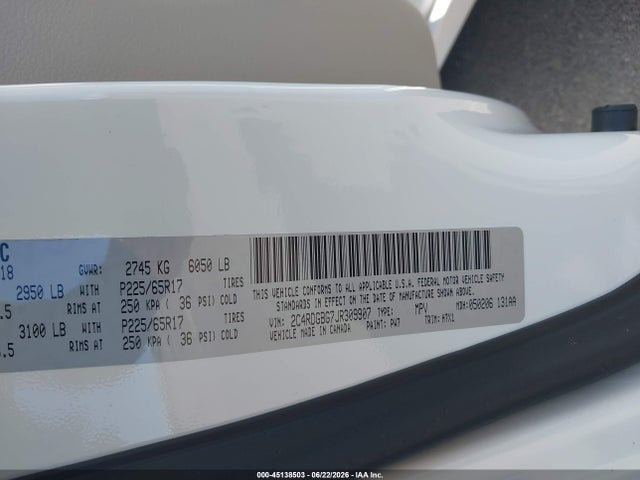 Dodge Grand Caravan Se 2018 2C4RDGBG7JR309907 Image 9