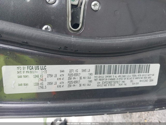 Продаж на аукціоні авто 2015 Dodge Journey American Value Pkg, vin: 3C4PDCAB2FT637617, номер лоту: 45138519