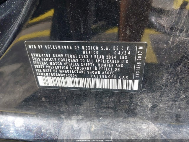 45138525 :رقم المزاد ، 3VWEM7BU6RM082004 vin ، 2024 Volkswagen Jetta 1.5t Se مزاد بيع