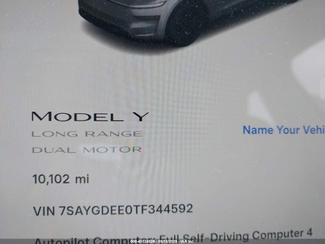 Продажа на аукционе авто 2026 Tesla Model Y All-wheel Drive/long Range Launch Series/premium All-wheel Drive, vin: 7SAYGDEE0TF344592, номер лота: 45138526