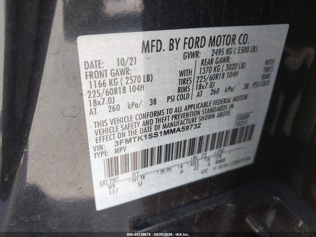Ford Mustang Mach-e Select 2021 3FMTK1SS1MMA59732 Image 9