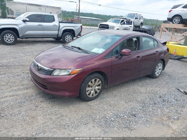 45138729 :رقم المزاد ، 19XFB2F51CE062327 vin ، 2012 Honda Civic Lx مزاد بيع