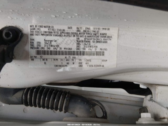 Aukcja sprzedaży 2012 Ford Focus Se, vin: 1FAHP3K26CL186179, numer aukcji: 45138824