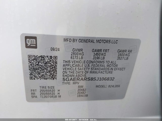 Aukcja sprzedaży 2025 Buick Enclave Preferred Fwd, vin: 5GAERARS8SJ106832, numer aukcji: 45138871