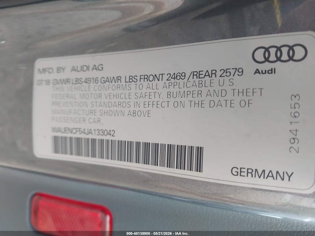 Продажа на аукционе авто 2018 Audi A5 2.0t Premium, vin: WAUENCF54JA133042, номер лота: 45138900
