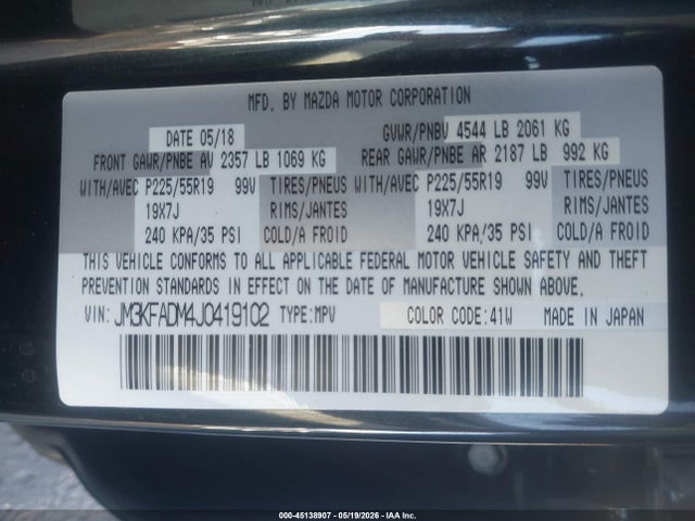 Mazda Cx-5 Grand Touring 2018 JM3KFADM4J0419102 Image 9