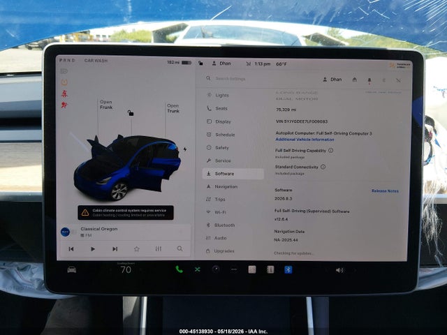 Aukcja sprzedaży 2020 Tesla Model Y Long Range Dual Motor All-wheel Drive, vin: 5YJYGDEE7LF009083, numer aukcji: 45138930