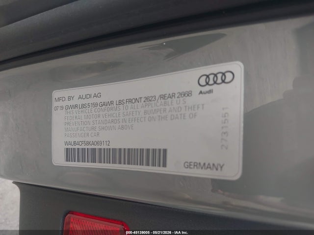Audi S5 3.0t Premium 2019 WAUB4CF58KA069112 Image 9