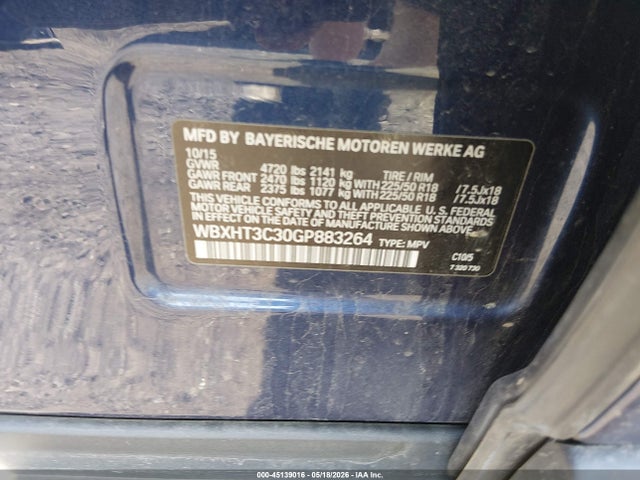 Продаж на аукціоні авто 2016 Bmw X1 Xdrive28i, vin: WBXHT3C30GP883264, номер лоту: 45139016