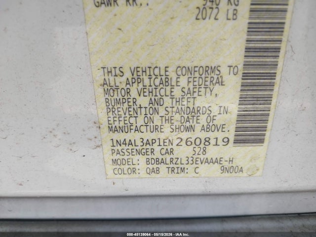 Nissan Altima 2.5 S 2014 1N4AL3AP1EN260819 Image 9