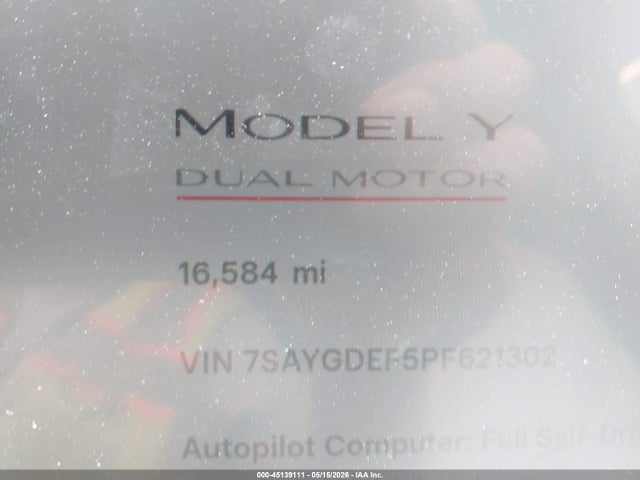 Продажа на аукционе авто 2023 Tesla Model Y Performance Dual Motor All-wheel Drive, vin: 7SAYGDEF5PF621302, номер лота: 45139111