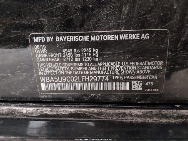 Aukcja sprzedaży 2020 Bmw M340i M340i Xdrive, vin: WBA5U9C02LFH29774, numer aukcji: 45139143