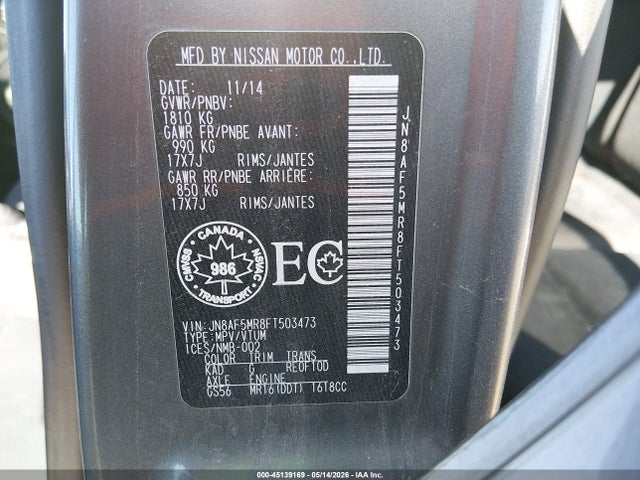 Aukcja sprzedaży 2015 Nissan Juke Nismo/s/sl/sv, vin: JN8AF5MR8FT503473, numer aukcji: 45139169