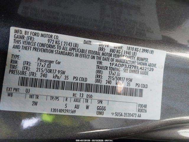 Ford Focus Titanium 2014 1FADP3J27EL422129 Image 9