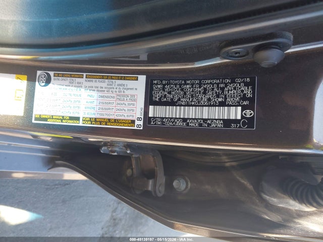 Aukcja sprzedaży 2018 Toyota Camry Le, vin: JTNB11HK0J3061913, numer aukcji: 45139197