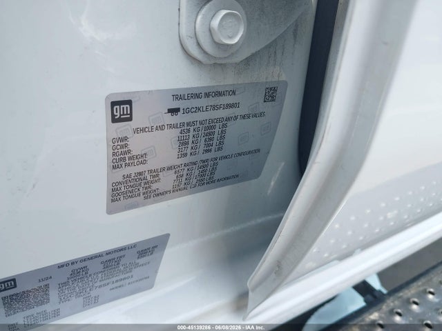45139286 :رقم المزاد ، 1GC2KLE78SF189801 vin ، 2025 Chevrolet Silverado 2500hd مزاد بيع