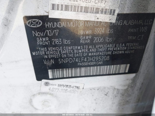 Hyundai ELANTRA SE 2018 5NPD74LF4JH295208 Image 9