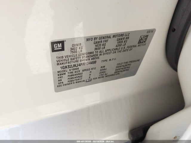 1GKS2JKJ4FR134498 GMC Yukon Xl 1500 Denali