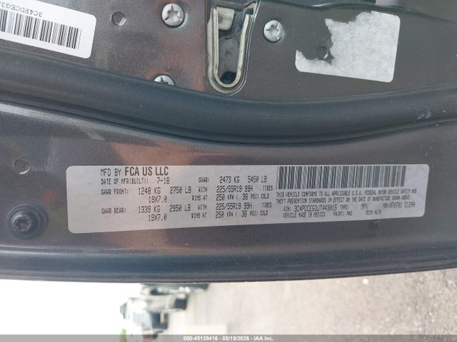 45139416 :رقم المزاد ، 3C4PDCEG3JT443015 vin ، 2018 Dodge Journey Gt مزاد بيع