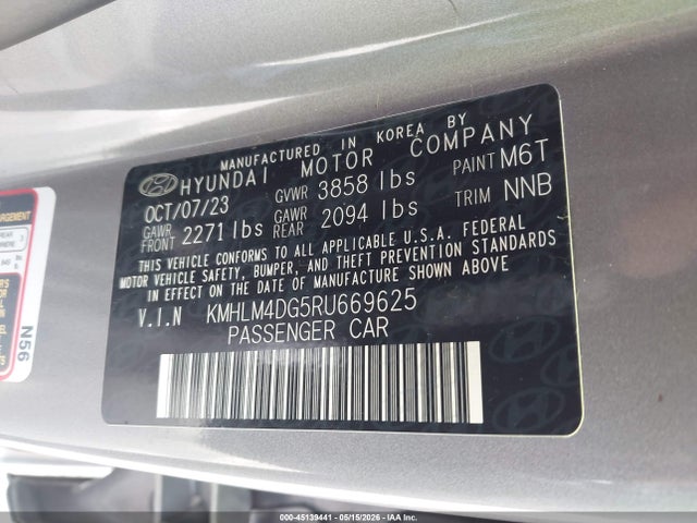2024 Hyundai Elantra Sel მანქანა იყიდება აუქციონზე, vin: KMHLM4DG5RU669625, აუქციონის ნომერი: 45139441