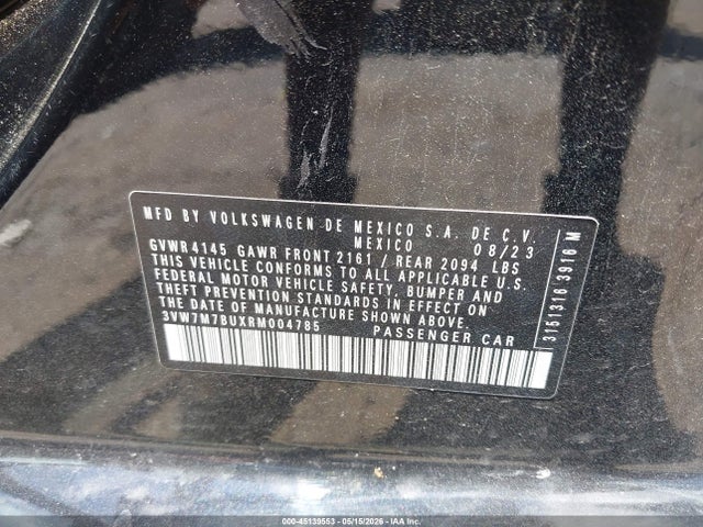 Продаж на аукціоні авто 2024 Volkswagen Jetta 1.5t Se, vin: 3VW7M7BUXRM004785, номер лоту: 45139553