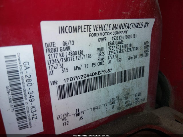 Aukcja sprzedaży 2013 Ford F-250 Xl, vin: 1FD7W2B64DEB79657, numer aukcji: 45139812