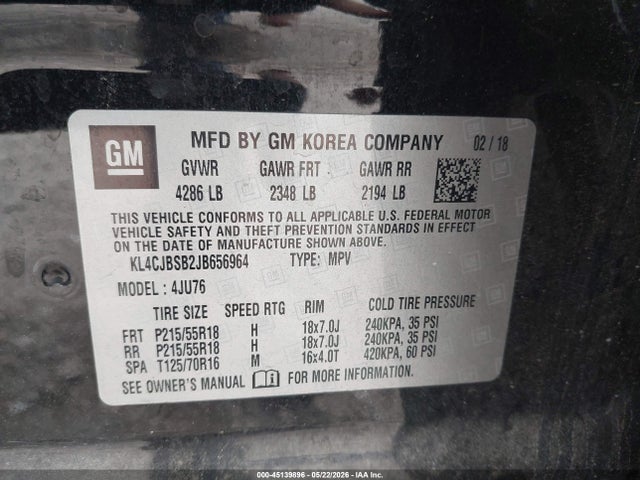 Buick Encore Preferred Ii 2018 KL4CJBSB2JB656964 Image 9