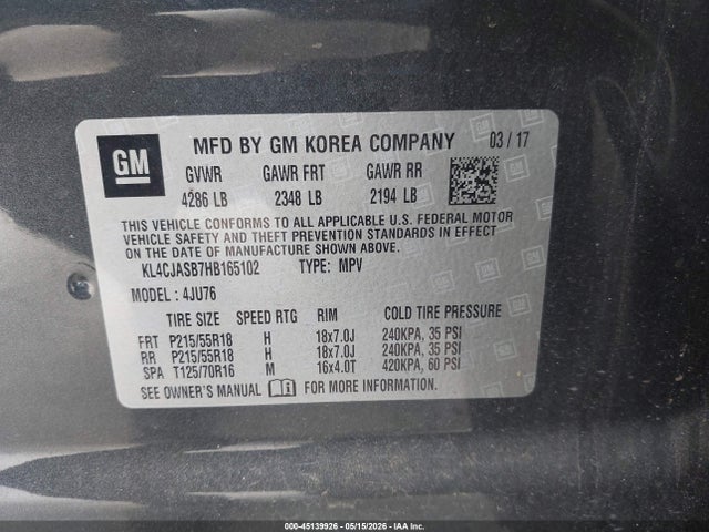 KL4CJASB7HB165102 Buick Encore Preferred