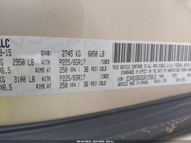 Продаж на аукціоні авто 2016 Dodge Grand Caravan Se, vin: 2C4RDGBG2GR155812, номер лоту: 45139972