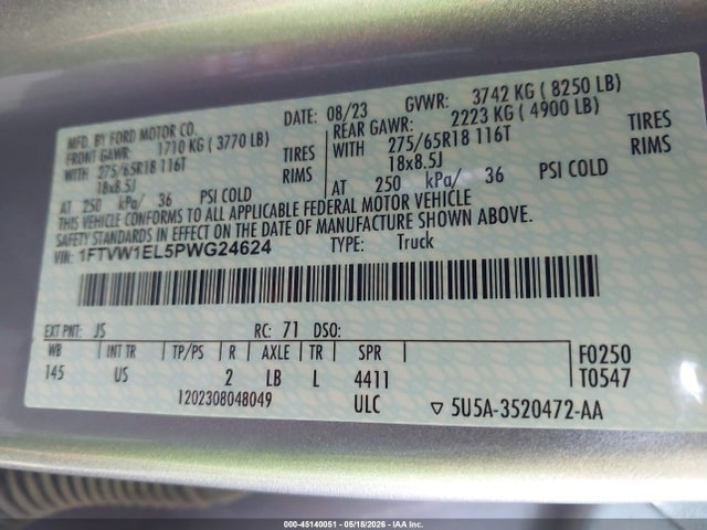 Ford F-150 Lightning Xlt 2023 1FTVW1EL5PWG24624 Image 9