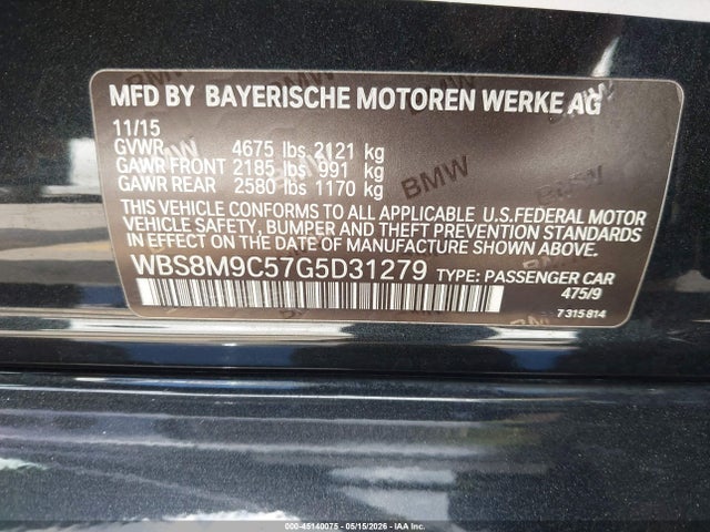 WBS8M9C57G5D31279 BMW M3