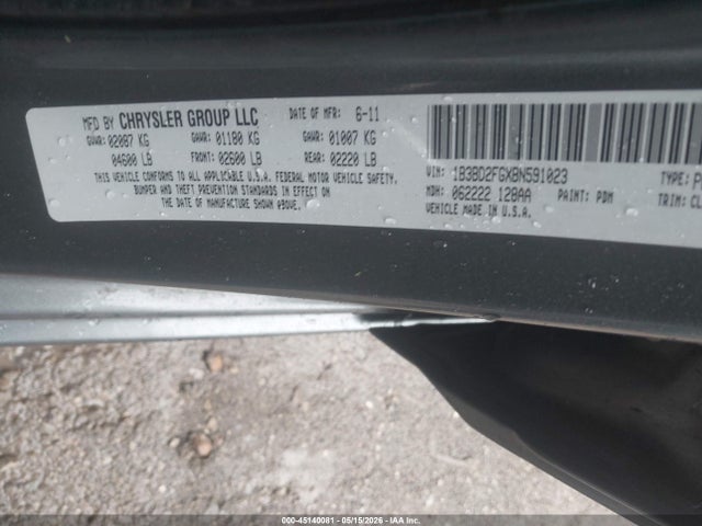 Продаж на аукціоні авто 2011 Dodge Avenger Lux, vin: 1B3BD2FGXBN591023, номер лоту: 45140081